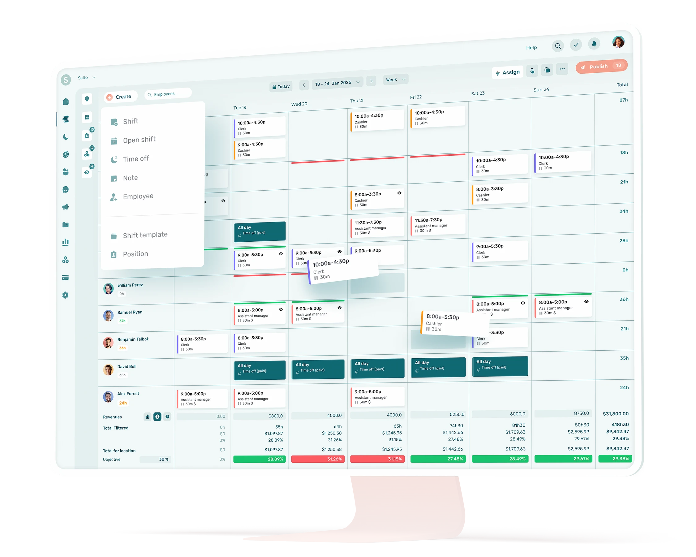 Agendrix scheduling software screenshot